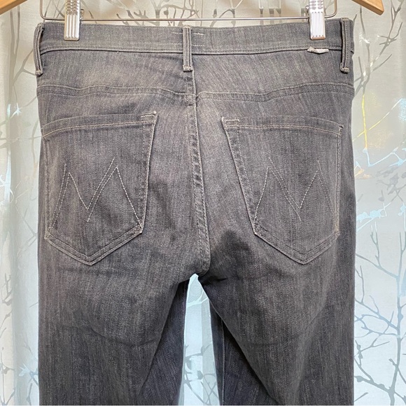 Mother gray black fan the flames insider ankle frey high waisted flare crop jean - Picture 8 of 16